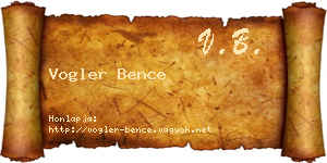 Vogler Bence névjegykártya